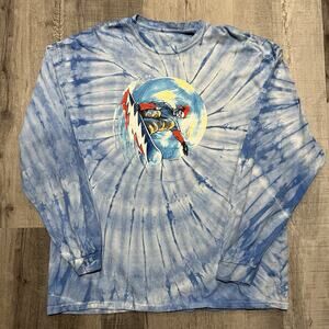 VTG Grateful Dead 2006 Blue Tie Dye Long Sleeve Snowboard Mountain Y2K T Shirt